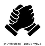 soul brother handshake  thumb... | Shutterstock .eps vector #1053979826