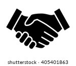 Business handshake / contract agreement flat vector icon for apps and websites