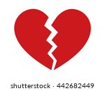 red heartbreak   broken heart... | Shutterstock .eps vector #442682449