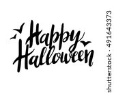 happy halloween greeting card... | Shutterstock .eps vector #491643373