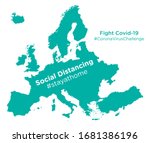 europe map with social... | Shutterstock .eps vector #1681386196