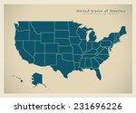 modern map   usa with federal... | Shutterstock .eps vector #231696226