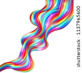 smooth colorful waves. abstract ... | Shutterstock . vector #1137965600
