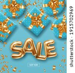 sale banner template with 3d... | Shutterstock .eps vector #1915702969
