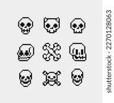 bones pixel art icons  skull...