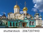 Nikon Church and Trinity cathedral in Trinity Lavra of St. Sergius, Sergiyev Posad, Russia