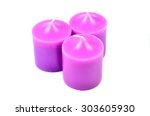 purple candles isolated on... | Shutterstock . vector #303605930