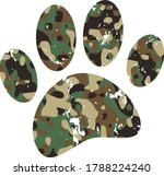 Distressed Military Dog Paw...