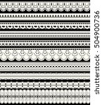 set of seamless lace borders.... | Shutterstock .eps vector #504900736