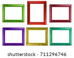 colorful photo frame isolate on ... | Shutterstock . vector #711296746