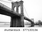 View Brooklyn Bridge With Foggy ...