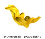 flying golden silk fabric.... | Shutterstock . vector #1930850543