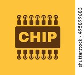 the chip icon. microchip and... | Shutterstock . vector #495899683