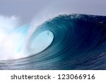 Tropical Blue Surfing Wave
