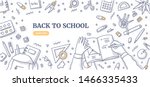 workspace of school student.... | Shutterstock .eps vector #1466335433