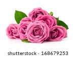 Bouquet Of Pink Roses Isolated...
