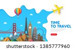 travel banner design with... | Shutterstock .eps vector #1385777960