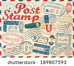 retro post stamps.  | Shutterstock .eps vector #189807593