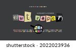 set of colorful newspaper torn... | Shutterstock .eps vector #2022023936