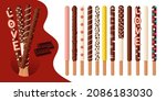 set of chocolate dipped cookie... | Shutterstock .eps vector #2086183030