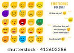 set of flat emoticons for chat... | Shutterstock .eps vector #412602286