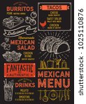 mexican restaurant menu. vector ... | Shutterstock .eps vector #1025110876