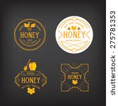 honey label design. bee badge.  | Shutterstock .eps vector #275781353