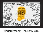 cafe menu restaurant brochure.... | Shutterstock .eps vector #281547986