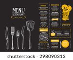 restaurant cafe menu  template... | Shutterstock .eps vector #298090313
