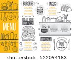 cafe menu food placemat... | Shutterstock .eps vector #522094183