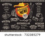 mexican menu for restaurant and ... | Shutterstock .eps vector #732385279