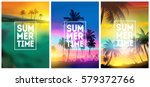 summer tropical backgrounds set ... | Shutterstock .eps vector #579372766