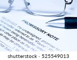 Small photo of Promissory Note Blue Background