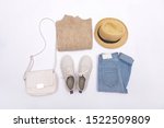 set of fashion with blue jeans  ... | Shutterstock . vector #1522509809