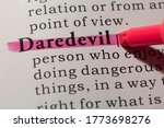 Fake Dictionary, Dictionary definition of word daredevil.