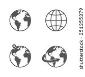 globe earth icons set isolated... | Shutterstock . vector #251355379