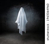 Ghost in a sheet floating in...