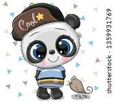 cute cartoon baby panda in a... | Shutterstock .eps vector #1359931769