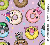seamless pattern with cute... | Shutterstock .eps vector #1794446890