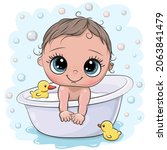cute cartoon baby boy in the... | Shutterstock .eps vector #2063841479