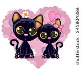 two cute kittens on a... | Shutterstock .eps vector #345804386