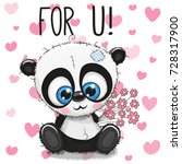 valentine card cute cartoon... | Shutterstock .eps vector #728317900