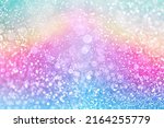 Small photo of Fancy rainbow color glitter sparkle confetti background for happy birthday party invite card, princess little girl pink blue green summer pattern, girly unicorn pony child sequin or mermaid invitation