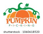 pumpkin picking logo  isolated... | Shutterstock .eps vector #1060618520