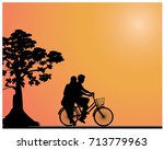 silhouette cartoon shape with... | Shutterstock .eps vector #713779963