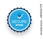 secure website certificate badge | Shutterstock .eps vector #485032729