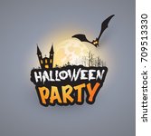 halloween party card template   ... | Shutterstock .eps vector #709513330