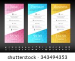 modern pricing list with pastel ... | Shutterstock .eps vector #343494353
