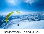 Paragliding Over The Mountains. ...