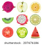 collection of fresh fruit and... | Shutterstock . vector #207676186